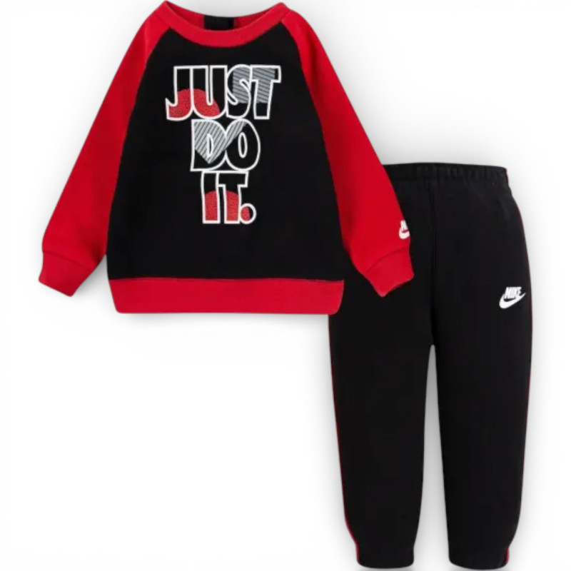Дитячий костюм худі та штани Nike Nkb Jdi Fleece Crew Set Black red фото