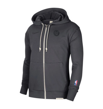 Мужское худи Nike Brooklyn Nets Standard Issue Full-Zip Hoodie Anthracite Grey