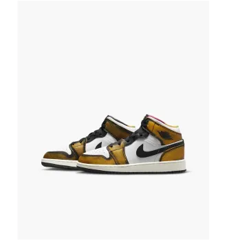 Кросівки Air Jordan 1 Mid SE Orange Wear Away (GS) фото 7