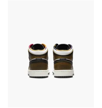 Кросівки Air Jordan 1 Mid SE Orange Wear Away (GS) фото 9