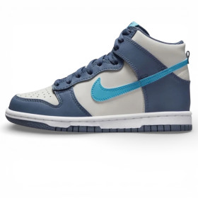 Кроссовки Nike Dunk High Light Bone Diffused Blue (GS)
