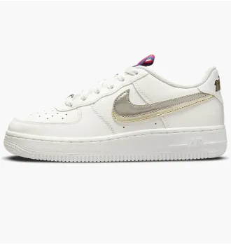 Кросівки Nike Air Force 1 LV8 Double Swoosh Silver Gold (GS) фото 6