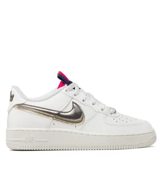 Кросівки Nike Air Force 1 LV8 Double Swoosh Silver Gold (GS) фото 4