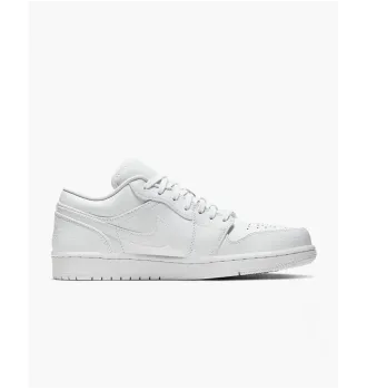 Мужские кроссовки Air Jordan 1 Low Triple White Tumbled Leather фото 6