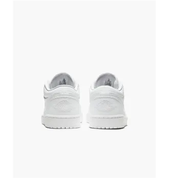 Мужские кроссовки Air Jordan 1 Low Triple White Tumbled Leather фото 7