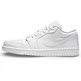 Кросівки чоловічі Air Jordan 1 Low Triple White Tumbled Leather
