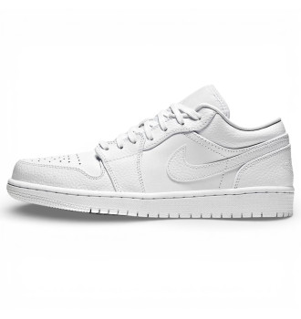 Мужские кроссовки Air Jordan 1 Low Triple White Tumbled Leather