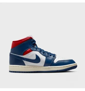 Женские кроссовки Air Jordan 1 Mid French Blue Gym Red (W) фото 7