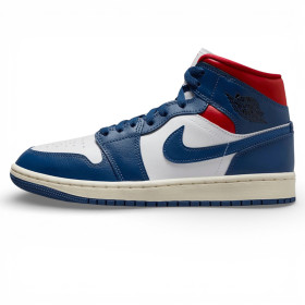 Кросівки жіночі Air Jordan 1 Mid French Blue Gym Red (W)