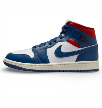 Женские кроссовки Air Jordan 1 Mid French Blue Gym Red (W)