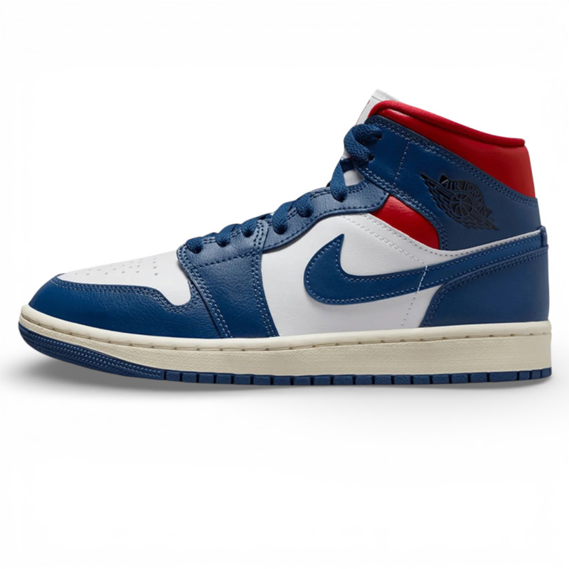 Женские кроссовки Air Jordan 1 Mid French Blue Gym Red (W) фото