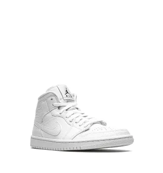 Кросівки жіночі Air Jordan 1 Mid White Snakeskin фото 4