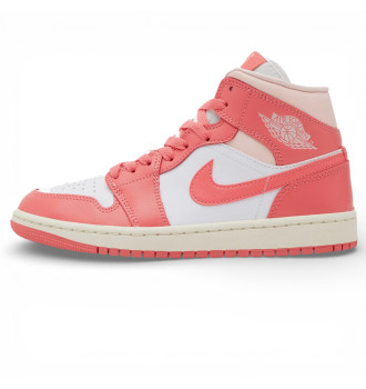 Женские кроссовки Air Jordan 1 Mid Strawberries and Cream (W)