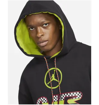 Худи мужская nike m j sprt dna hbr po hoodie black фото 4