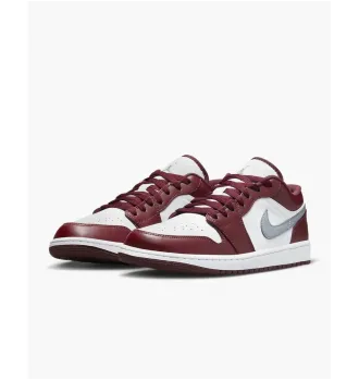 Кросівки чоловічі Air Jordan 1 Low White Bordeaux фото 4