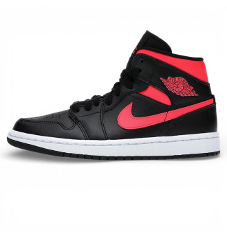 Женские кроссовки Air Jordan 1 Mid Black Siren Red