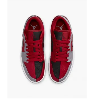 Женские кроссовки Air Jordan 1 Low SE Homage Split Gym Red Cement Grey (W) фото 6