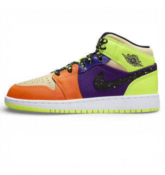 Кроссовки Nike Air Jordan 1 Mid Volt/Vivid Orange Multicolour