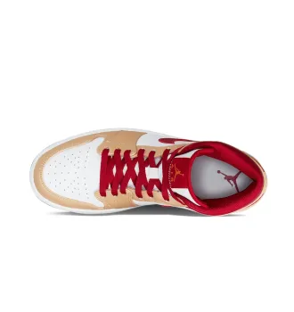 Кроссовки Air Jordan 1 Mid Light Cardinal Curry (GS) фото 4