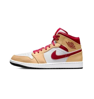 Кроссовки Air Jordan 1 Mid Light Cardinal Curry (GS) фото 5