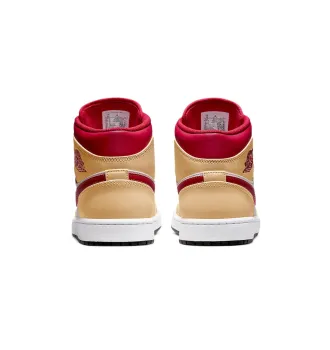Кроссовки Air Jordan 1 Mid Light Cardinal Curry (GS) фото 7