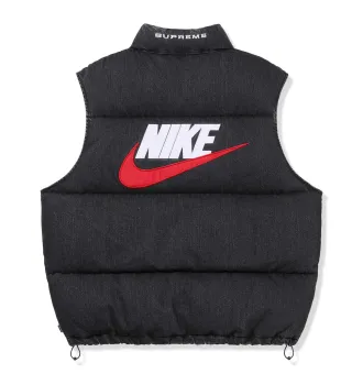 Жилетка чоловіча Supreme x Nike Denim Puffer Vest Black фото 2