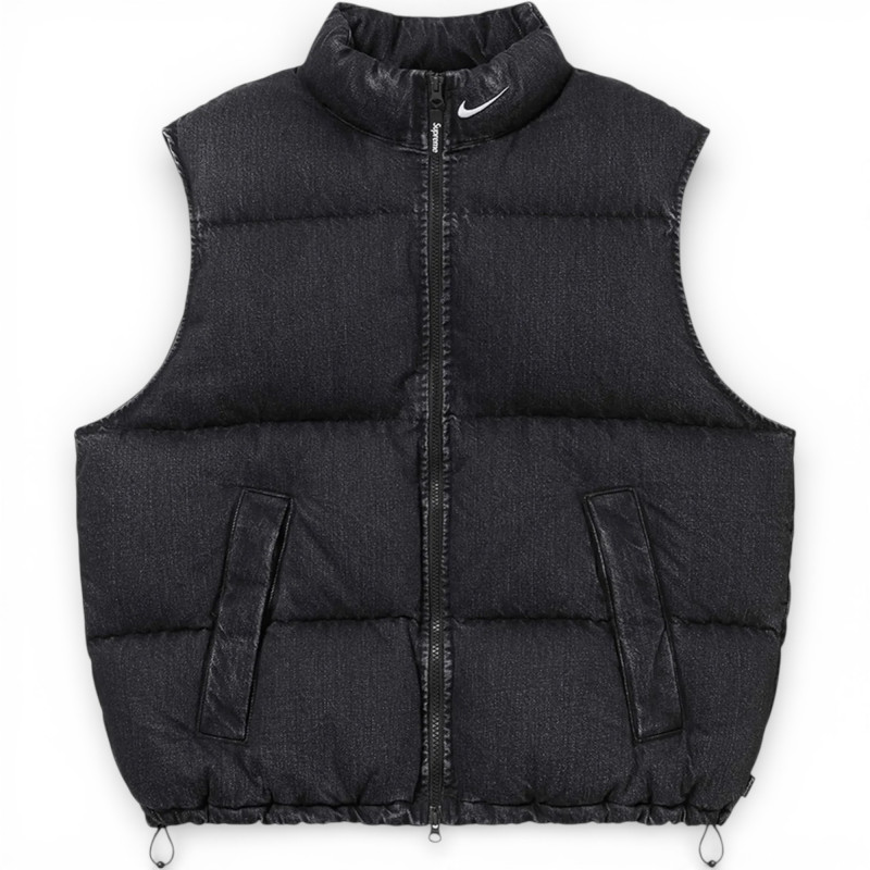 Жилетка чоловіча Supreme x Nike Denim Puffer Vest Black фото