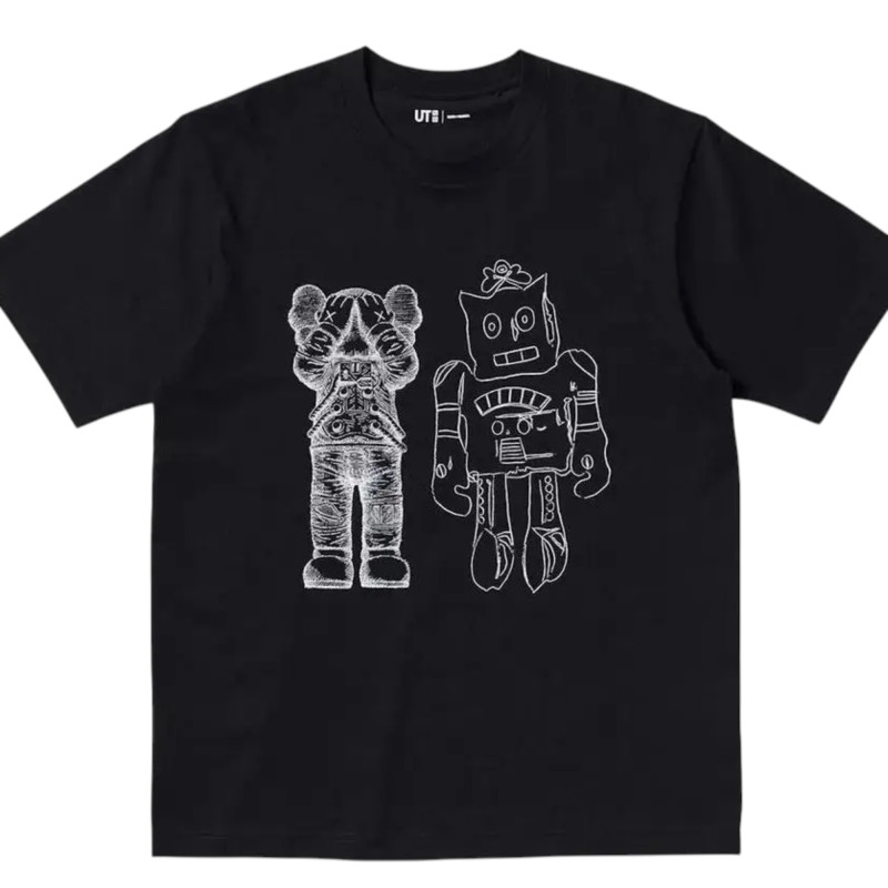 Футболка Uniqlo Kaws Warhol Black Kaws RoboCat (Uniqlo KAWS + Warhol UT Graphic T-Shirt