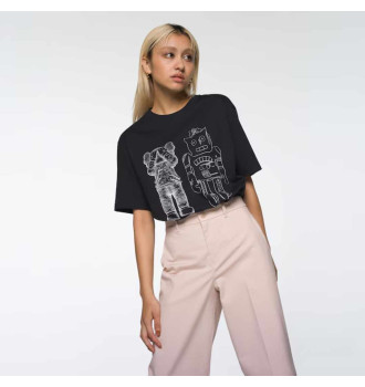 Футболка Uniqlo Kaws Warhol Black Kaws RoboCat (Uniqlo KAWS + Warhol UT Graphic T-Shirt Roboto) фото 2