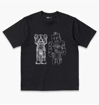 Футболка Uniqlo Kaws Warhol Black Kaws RoboCat (Uniqlo KAWS + Warhol UT Graphic T-Shirt Roboto) фото 3