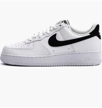 Кросівки чоловічі Nike Air Force 1 Low 07 White Black Pebbled Leather фото 9