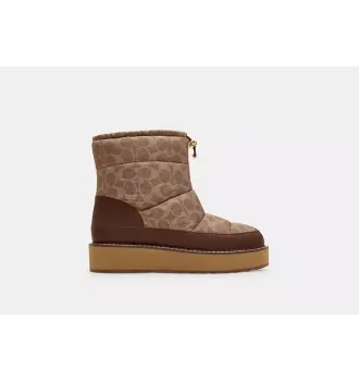 Уггі жіночі Coach Idella Bootie In Signature Nylon Dark Saddle фото 4