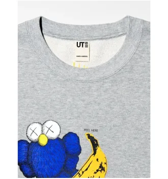 Толстовка KAWS x Uniqlo Warhol Graphic Sweatshirt (Grey Banana Kaws) фото 7