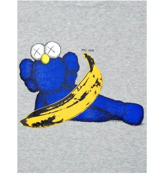Толстовка KAWS x Uniqlo Warhol Graphic Sweatshirt (Grey Banana Kaws) фото 3