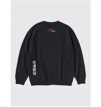 Толстовка свитшот KAWS x Uniqlo Warhol Graphic Sweatshirt (Black Phone Red Kaws) фото 6