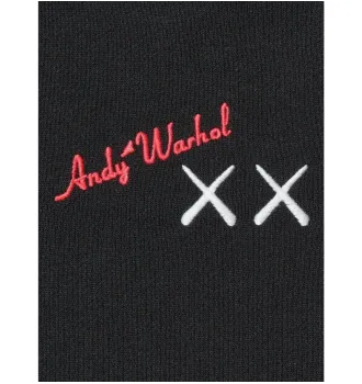 Толстовка свитшот KAWS x Uniqlo Warhol Graphic Sweatshirt (Black Phone Red Kaws) фото 4