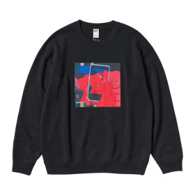 Толстовка свитшот KAWS x Uniqlo Warhol Graphic Sweatshirt (Black Phone Red Kaws)