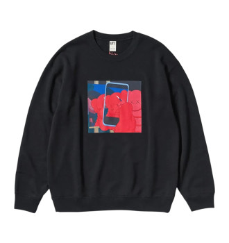 Толстовка світшот KAWS x Uniqlo Warhol Graphic Sweatshirt (Black Phone Red Kaws)