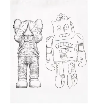 Сумака шопер KAWS + Warhol UT 2-Way Tote Bag White фото 3