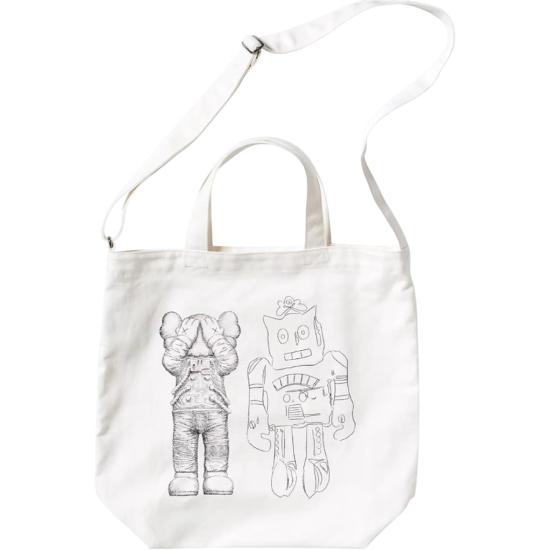 Сумака шопер KAWS + Warhol UT 2-Way Tote Bag White фото