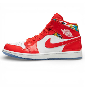 Кросівки Jordan 1 Mid Barcelona Sweater Red Patent (GS)