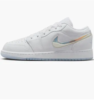 Кросівки Air Jordan 1 Low White Ice Blue Glitter Swoosh White фото 8