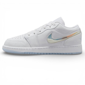 Кросівки Air Jordan 1 Low White Ice Blue Glitter Swoosh White