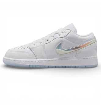 Кросівки Air Jordan 1 Low White Ice Blue Glitter Swoosh White