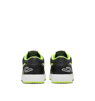 Кроссовки Air Jordan 1 Low SE Black Cat Volt фото 4