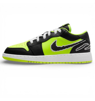 Кроссовки Air Jordan 1 Low SE Black Cat Volt