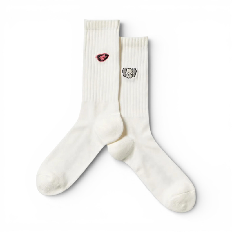 Шкарпетки Uniqlo KAWS + Warhol UT Socks Head Kaws Lips White фото