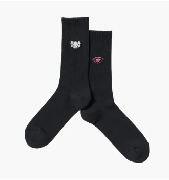 Носки  Uniqlo KAWS + Warhol UT Socks Head Kaws Lips Black фото 4