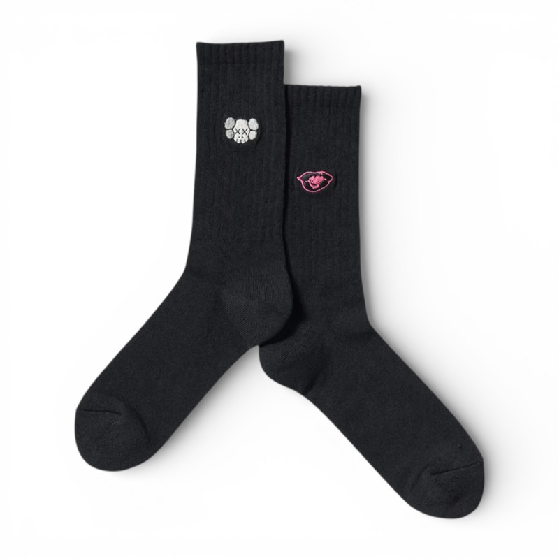 Носки  Uniqlo KAWS + Warhol UT Socks Head Kaws Lips Black фото