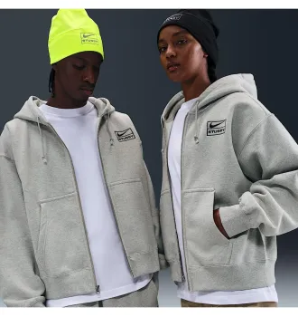 Худі унісекс Stussy x Nike Fleece Zip Hoodie Grey фото 3